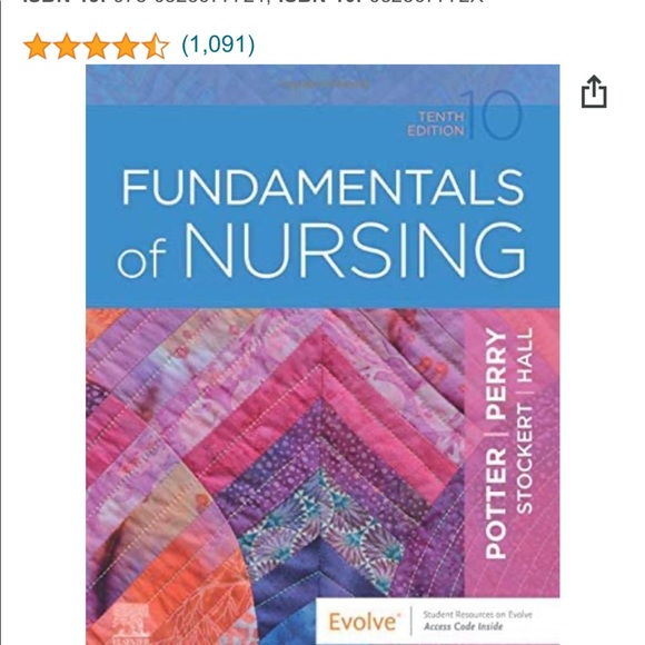 Elsevier/Evolve Potter Perry Book Fundamentals of Nursing 10th Edition - Picture 2 of 5